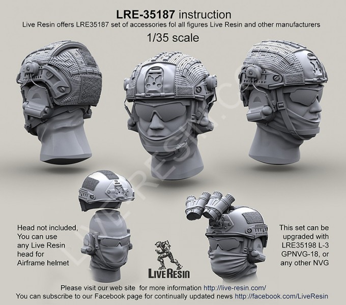 LRE35187 Шлем Airframe с чехлом с рельсовой планкой для гарнитуры