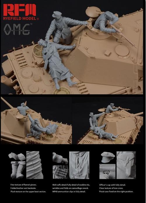 OM-35001 Раненый немецкий танковый экипаж  Fallen figures.German Tank Sd.Kfz.171 Panther Rye Field Model (RFM)