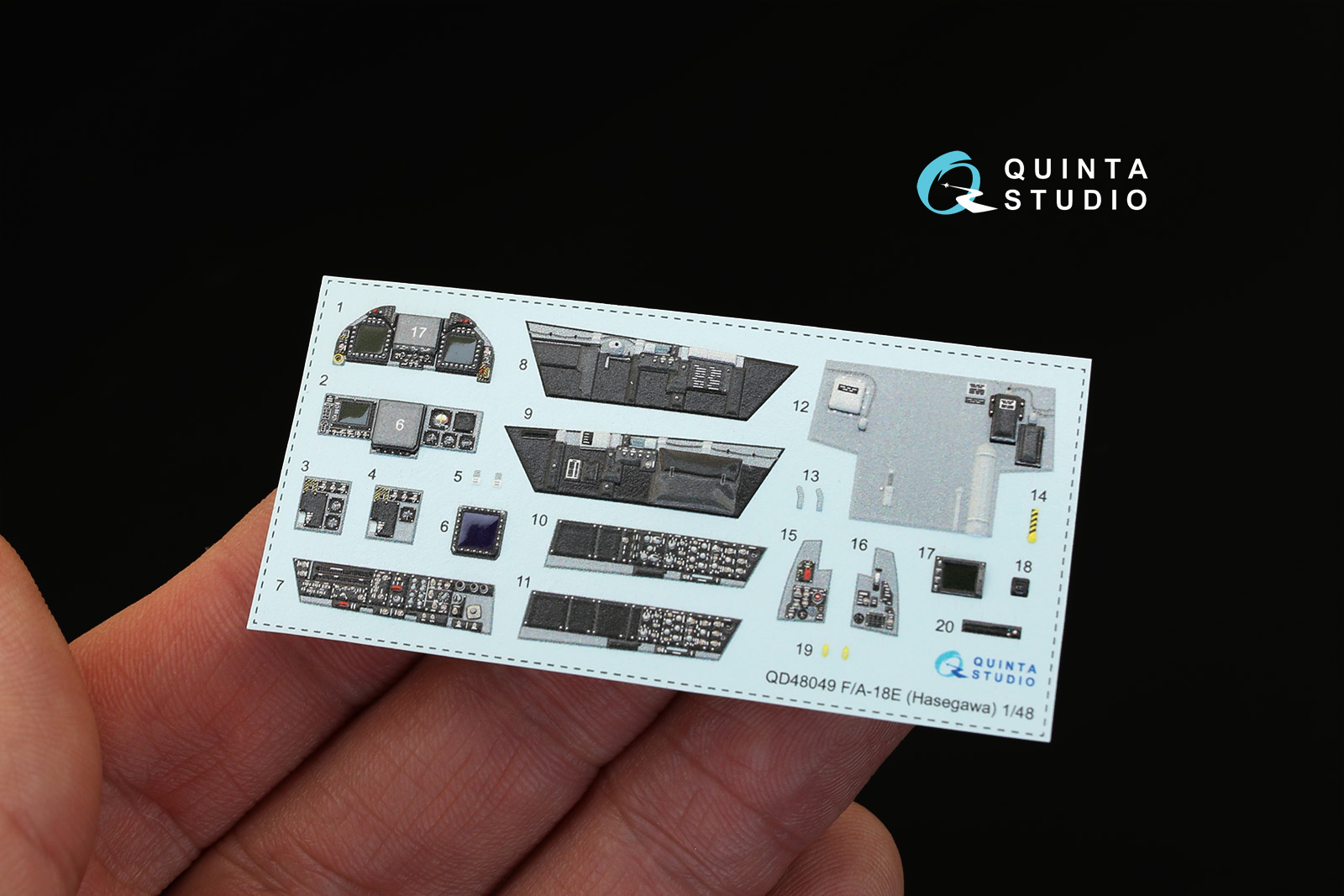 QD48049 1/48 3D Декаль интерьера кабины F/A-18E (для модели Hasegawa) Quinta Studio