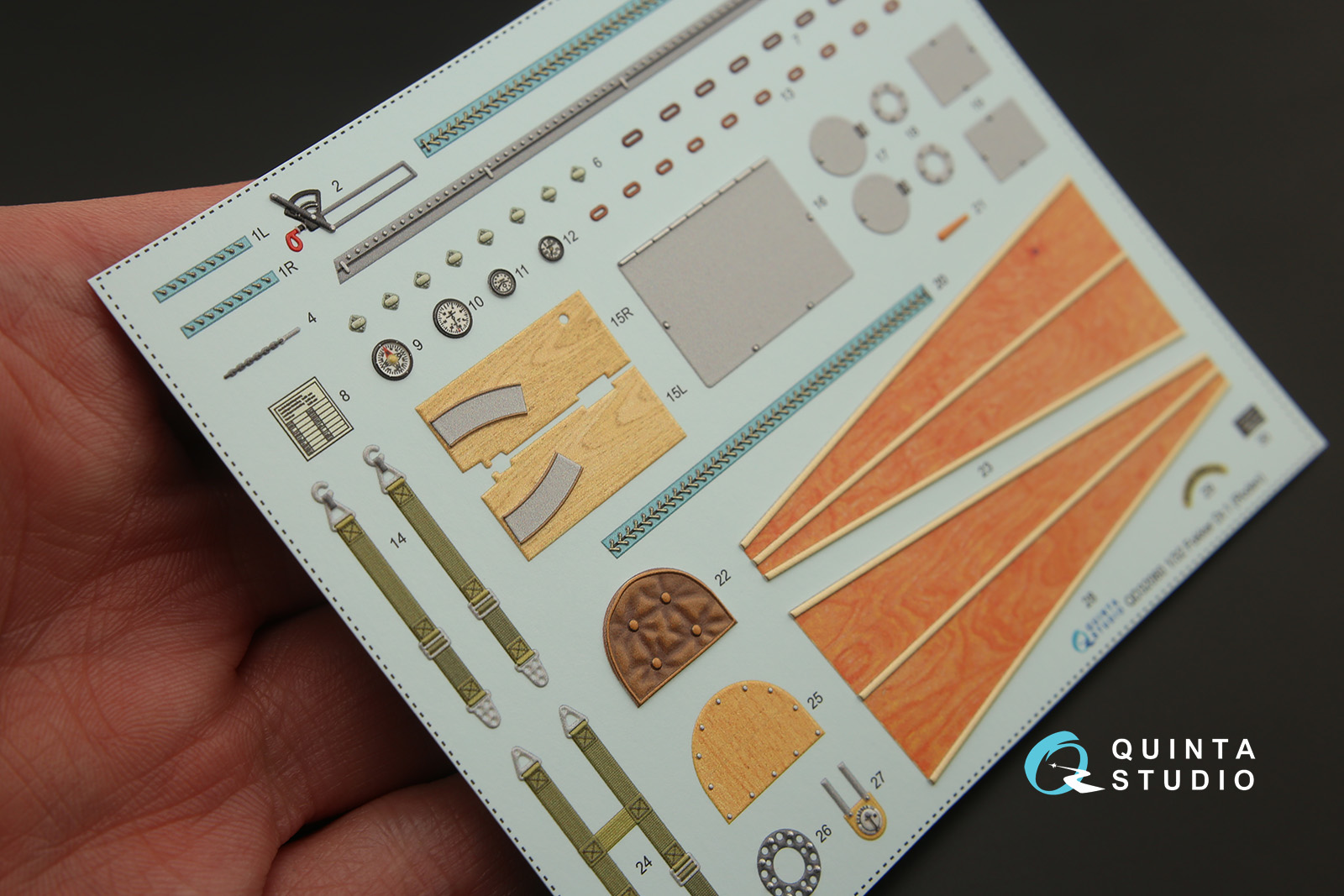 QD32060 3D Декаль интерьера кабины Fokker Dr.1 (для модели Roden)