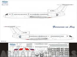 Т5М-000 Декаль для самолета Туполев Tu-154M Технические надписи 1/144