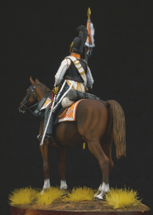 CHM-54255(М). Штандарт-юнкер армейских кирасирских полков, Россия 1812-14 гг. 54 мм. Материал - белый металл. Chronos Miniatures