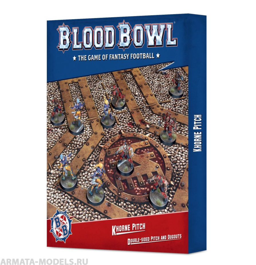 202-18GW Кровавый Кубок. Игровое Поле. Команда Кхорна (Blood Bowl: Khorne Pitch & Dugouts)