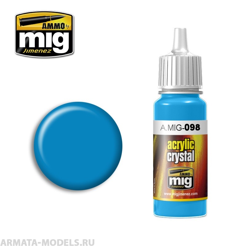 AMIG0098 Ammo Mig Акриловая краска CRYSTAL LIGHT BLUE 17 мл