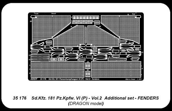 ABR-35 176  Дополнения для  Sd.Kfz.181Pz.Kpfw. VI(P)-Vol.2-add.set-fenders для Dragon 1/35