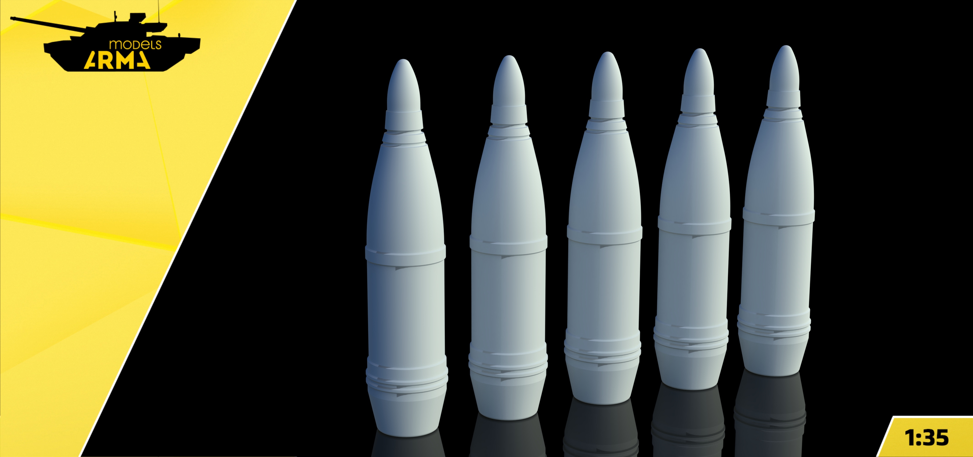 AM35849 Миниатюра ОФ-8 снаряд 122мм 5 шт.