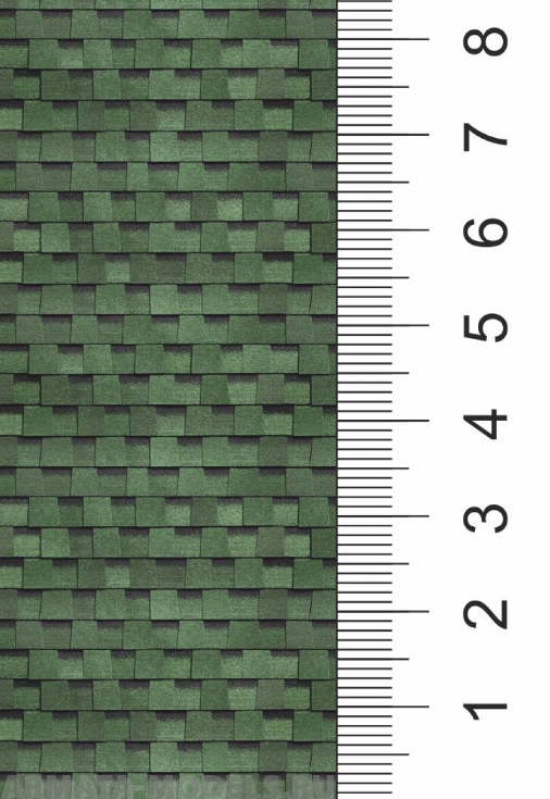 040tkb018 Текстура гибкой черепица зеленого цвета для макетов. Лист А4.