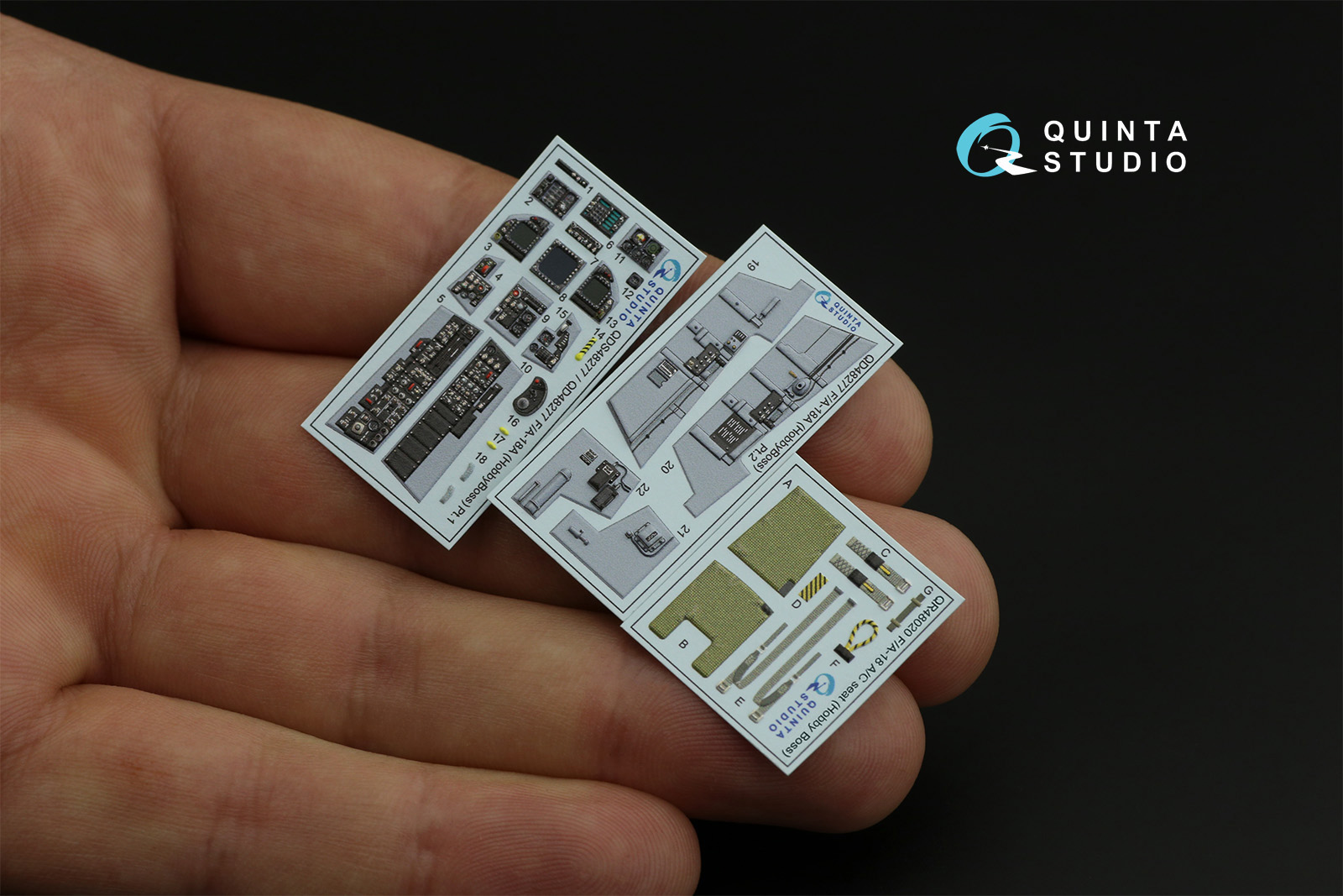 QD48277 3D Декаль интерьера кабины F/A-18А (HobbyBoss)