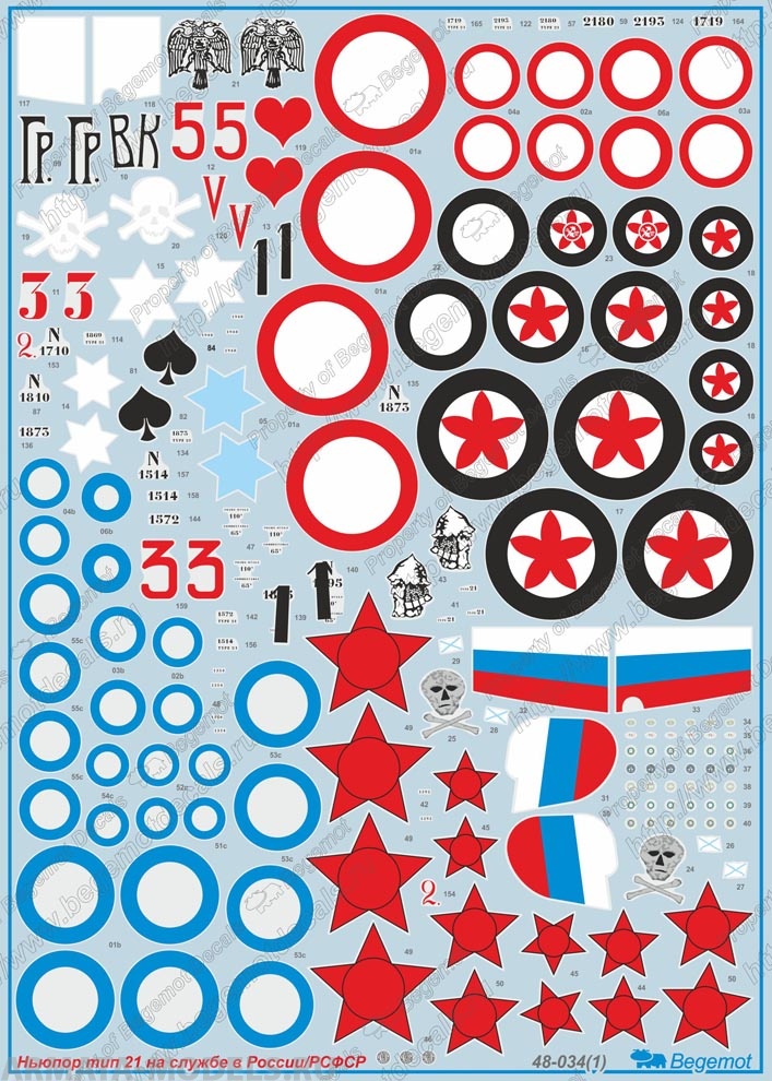 48034 Декаль Ньюпор тип 21