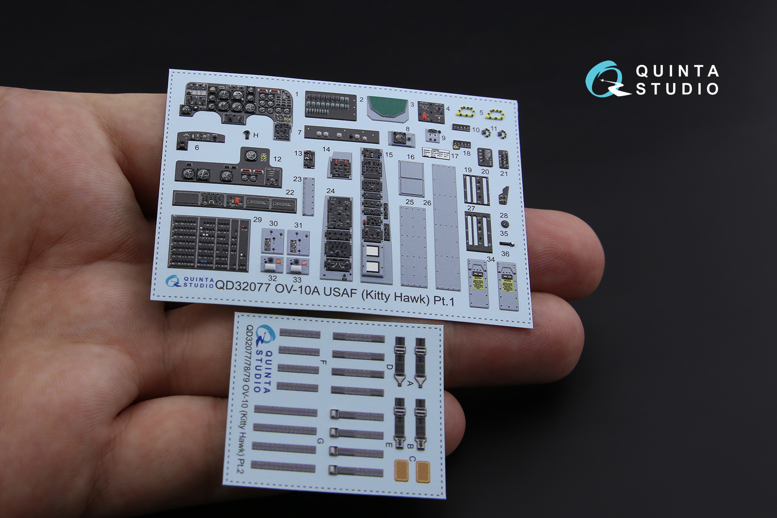 QD32077 3D Декаль интерьера кабины OV-10A (версия для USAF) (для модели KittyHawk)