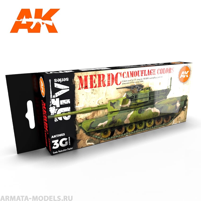 AK11653 Набор красок MERDC CAMOUFLAGE COLORS 3G