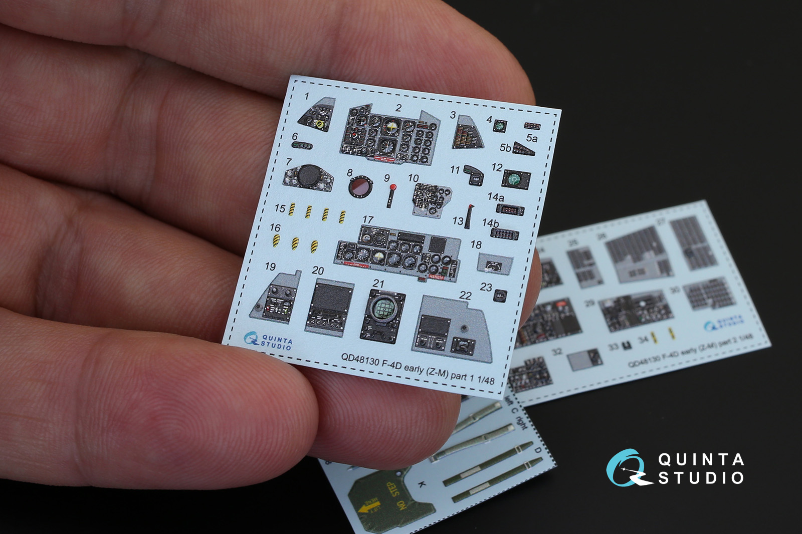 QD48130 1/48 3D Декаль интерьера кабины F-4D ранний ( для модели ZM SWS)