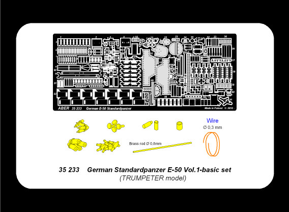 ABR-35-233  Дополнения для  German Standardpanzer E-50– vol. 1 basic set для Trumpeter 1/35