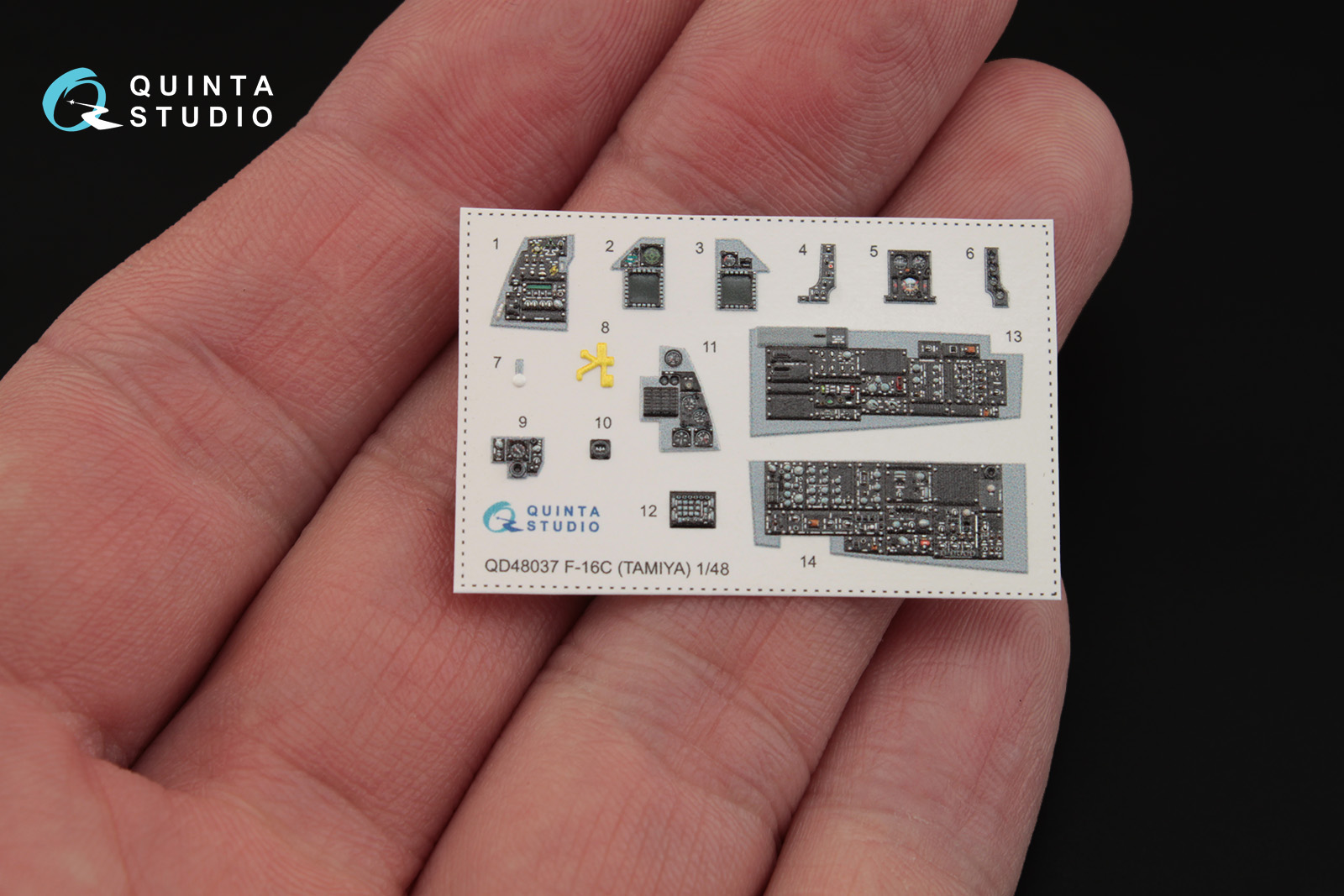 QD48037 1:48 3D Декаль интерьера кабины  F-16С (для модели Tamiya)