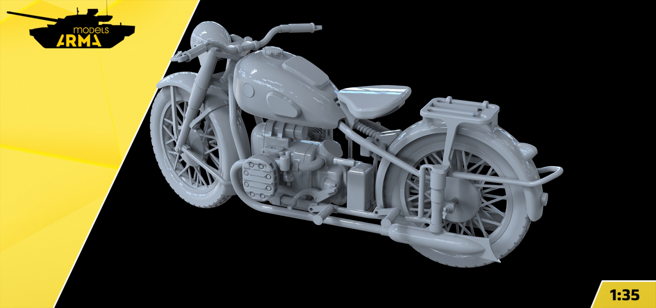 AM36048 Мотоцикл на корму КВ-2 «Багровый легион» (Не для свободной продажи) Arma Models