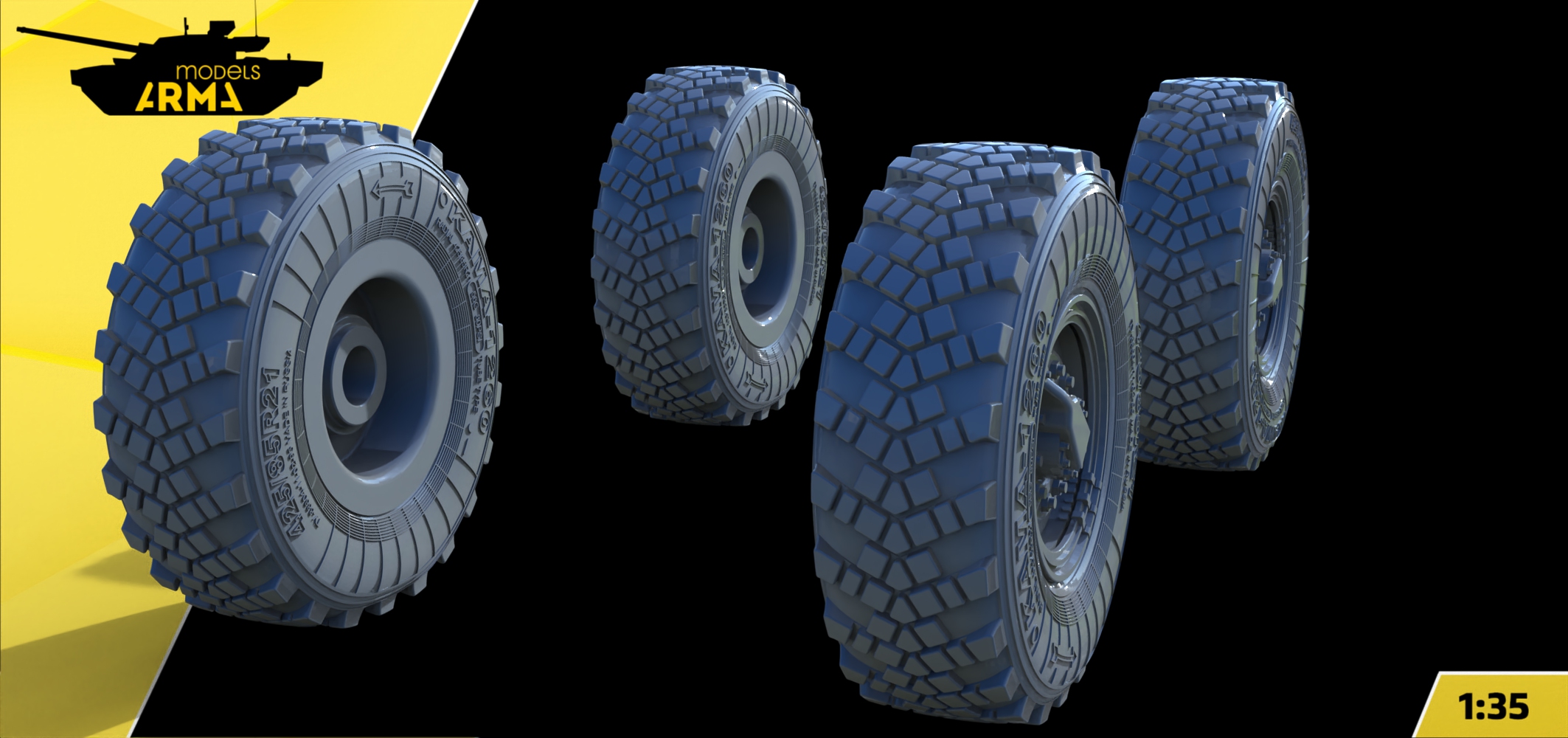 AM35893 Высокодетализированные колеса под нагрузкой для БМП Выстрел Arma Models