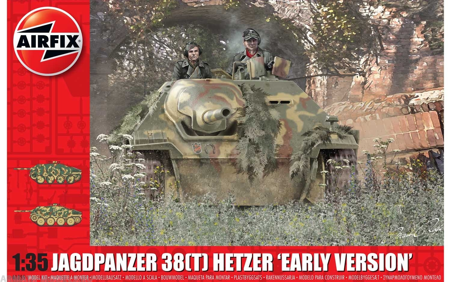 A1355 Сборная модель танка JagdPanzer 38 tonne Hetzer Early Version Airfix