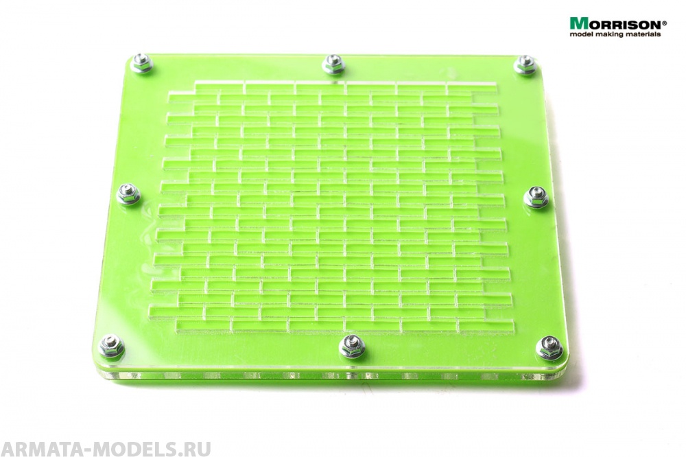 200uki012 Форма со сборочным шаблоном для изготовления мини-кирпичиков в масштабе 1:12