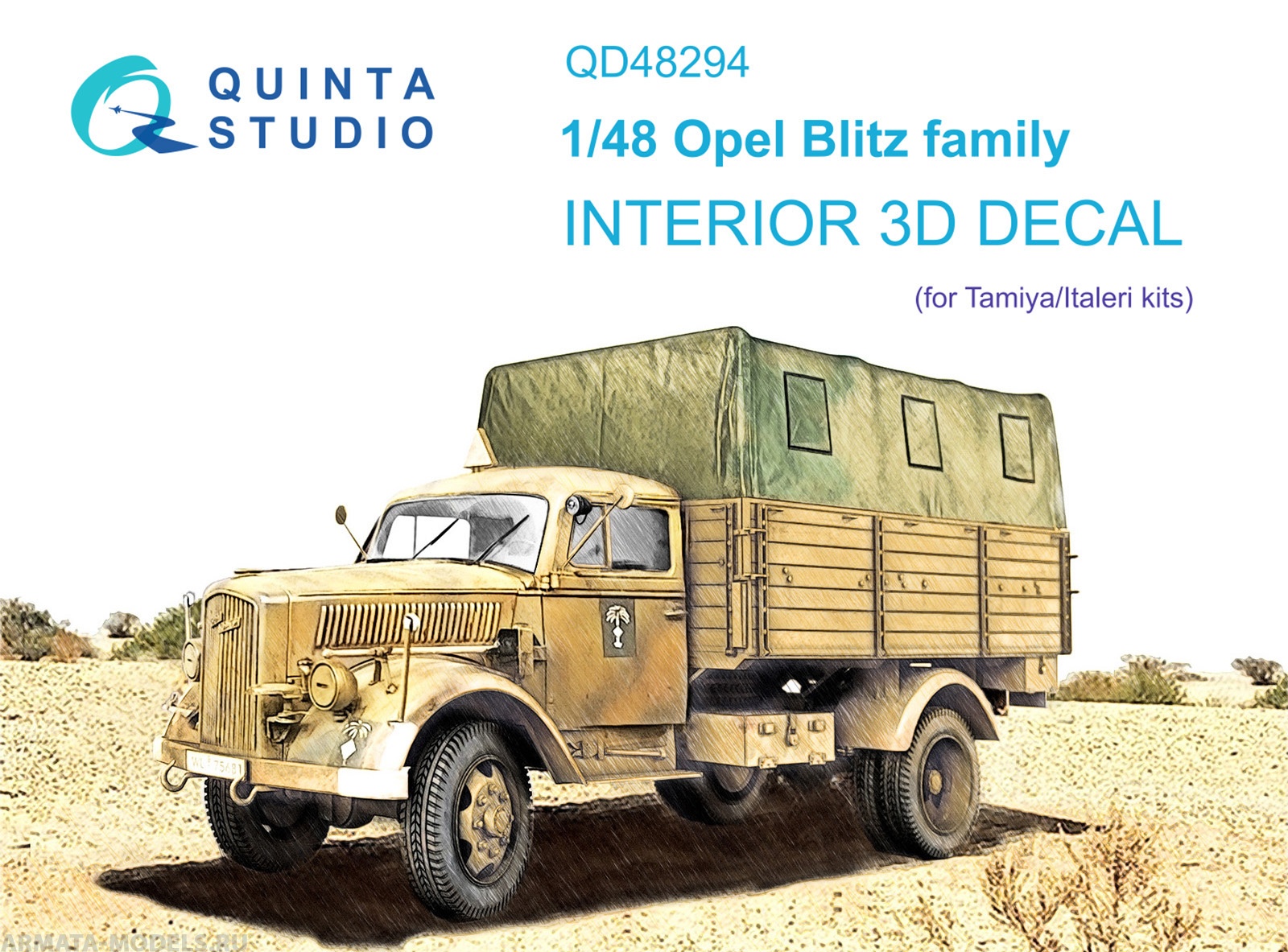 QD48294 3D Декаль интерьера кабины семейство Opel Blitz  (Tamiya/Italeri)