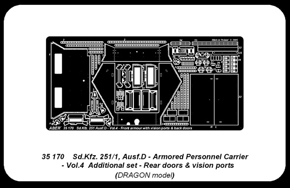 ABR-35 170  Дополнения для  Sd.Kfz.251/1Ausf. D-Vol.4-add.set-rear doors & vision ports для Dragon 1/35