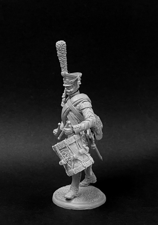 CHM-54252(M). Барабанщик гренадерских полков и рот (2 варианта головы), Россия 1812-14 гг. 54 мм. Материал - белый металл. Chronos Miniatures