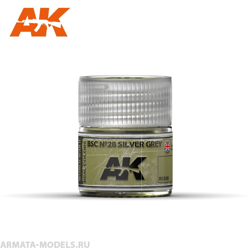 RC038 Краска Real Colors BSC №28 Silver Grey 10ml