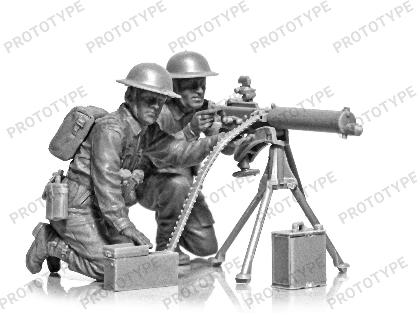 35646 Фигуры, Расчет британского пулемета Vickers II МВ (пулемет Vickers и 2 фигуры) ICM