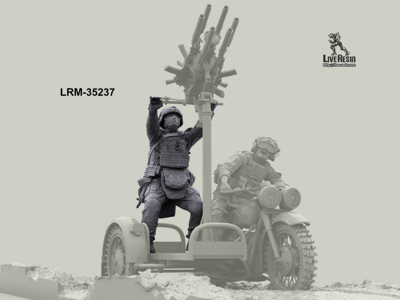 LRM35237 Российский штурмовик мотоциклист - стрелок установки ПВО (Не для свободной продажи)