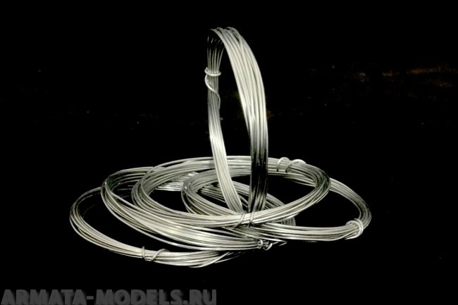 AH0164 Проволока стальная оцинкованная, диаметр 0.4 мм, 2 метра