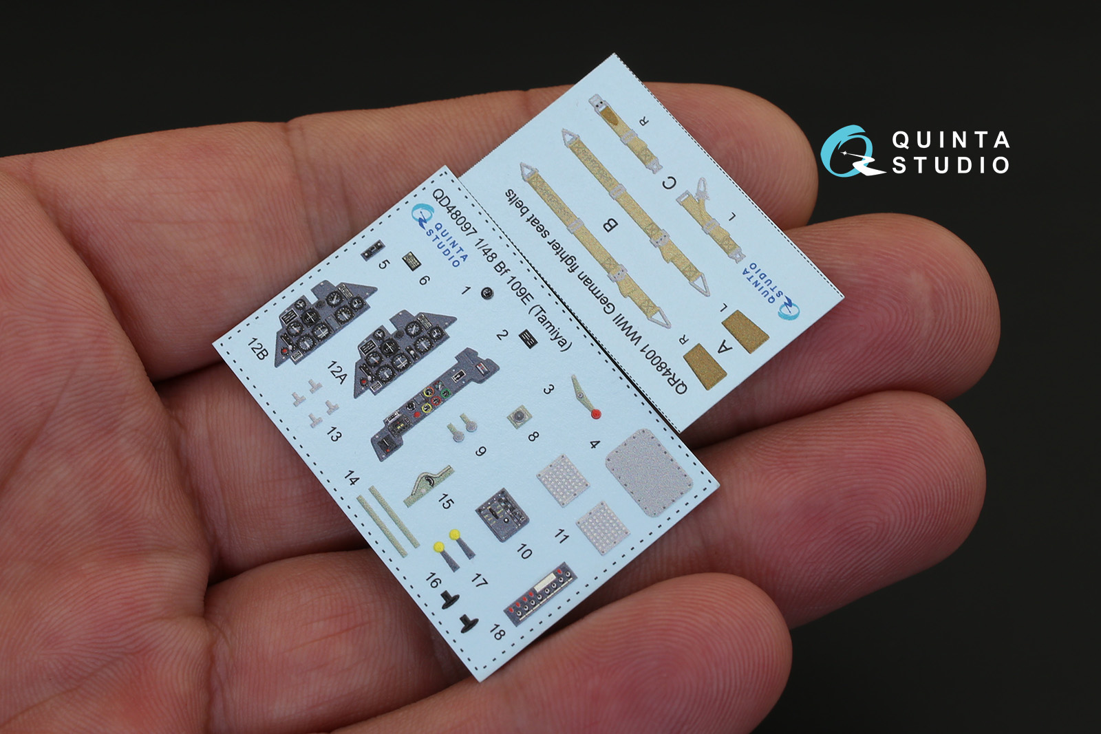 QD48097 3D Декаль интерьера кабины Bf 109E (для модели Tamiya)