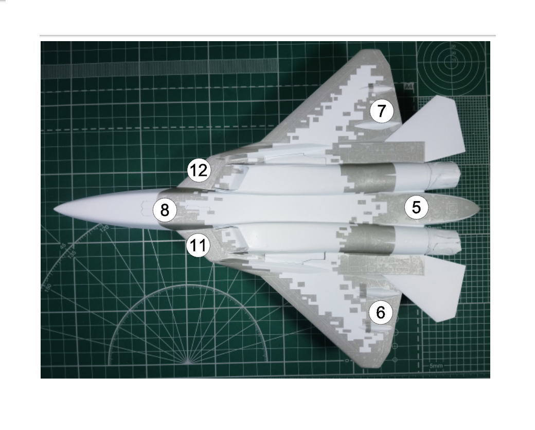 AM72119 Маска окрасочная для СУ-57 (Старый) для создания камуфляжа Охотник 1/72