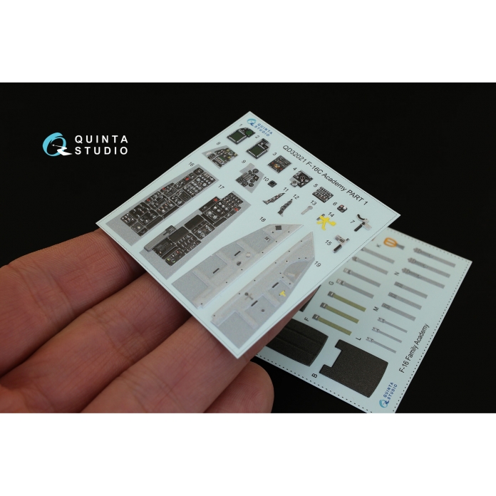 QD32021 1/32 3D Декаль интерьера кабины F-16C (для модели Academy)