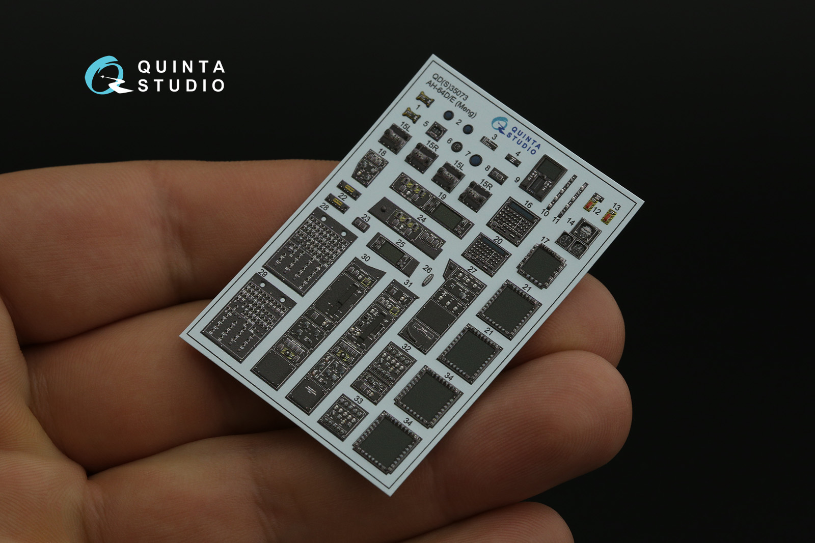 QD35073 3D Декаль интерьера кабины AH-64D/E (Meng)