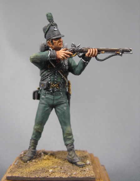 CHM-54089. Британский стрелок 95-го легкого пехотного полка, 1807-15 гг. (В комплекте 2 варианта голов) 54 мм. Материал – смола Chronos Miniatures