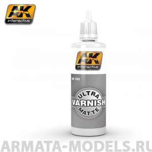 AK183 Лак ультра матовый финишное покрытие ULTRA MATTE FINISH TOP QUALITY VARNISH 60 ml