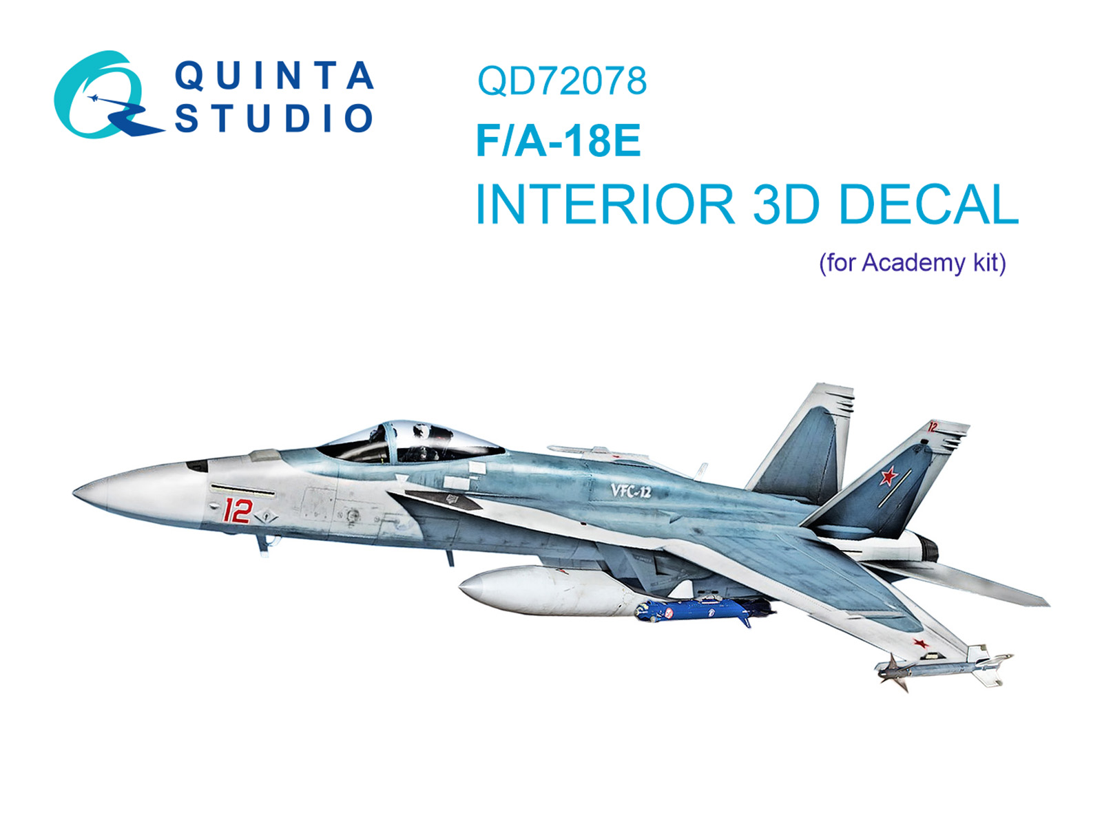QD72078 3D Декаль интерьера кабины F/A-18E (Academy)
