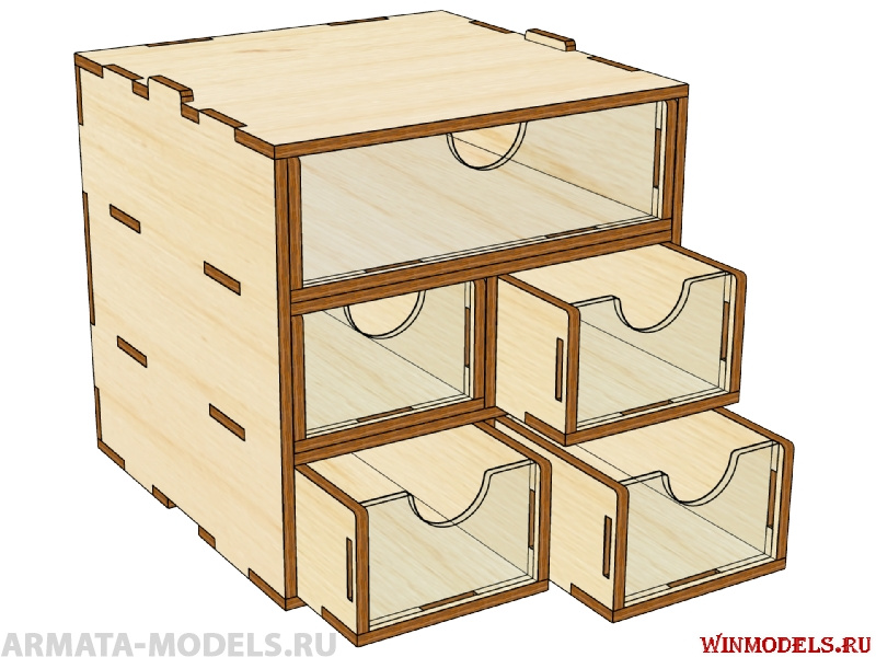 Mini-0010-33 Mini модуль-органайзер на 5 ящиков.