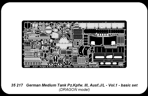 ABR-35-217  Дополнения для  German Tank Pz.Kpfw. III, Ausf J/L – vol.1 basic set для New Dragon 1/35