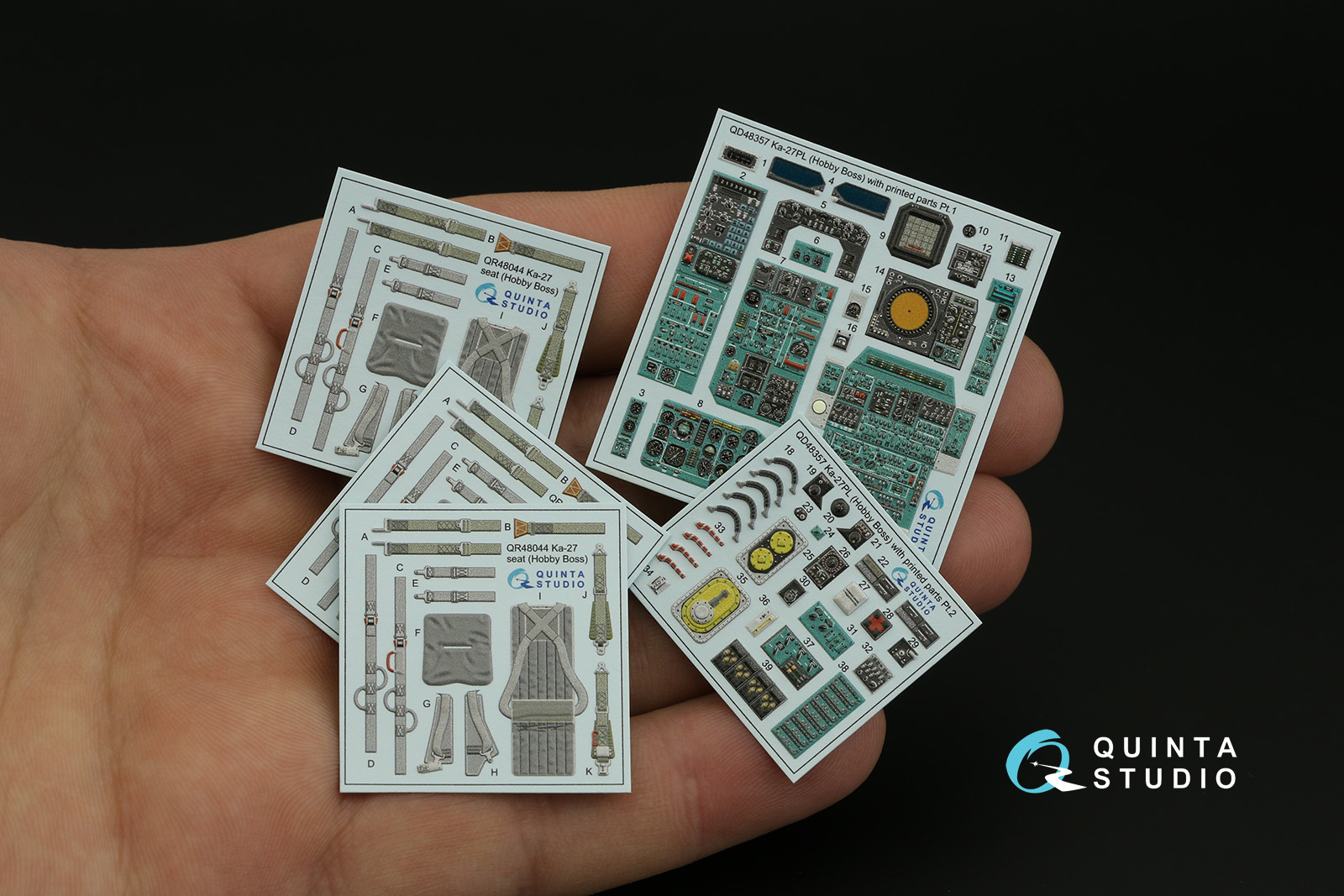 QD+48357 3D Декаль интерьера кабины Ка-27ПЛ, Боевой (Hobby Boss) (с 3D-печатными деталями)