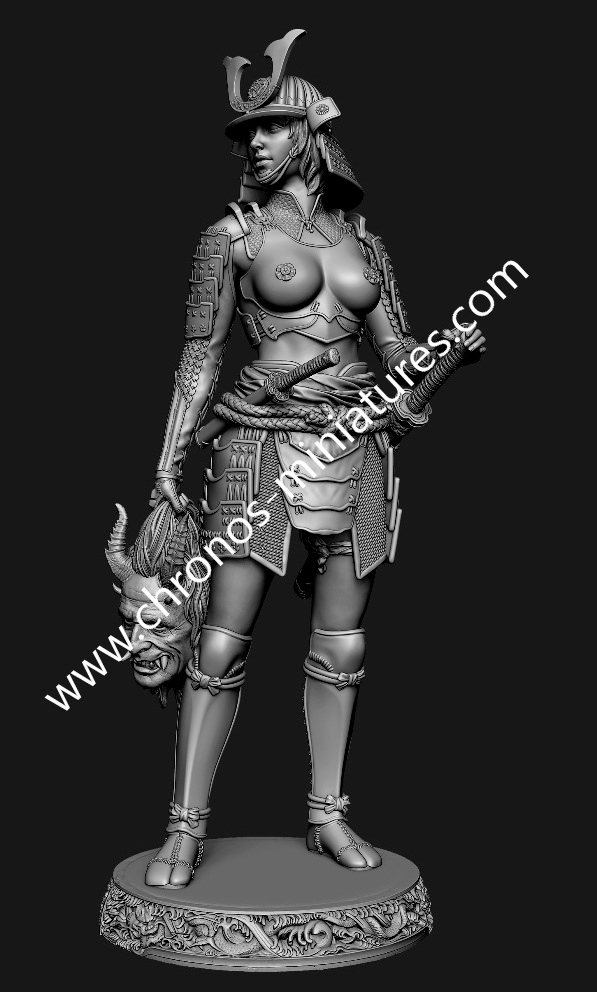 CHM-54282. Миры Фэнтези: Японская женщина-самурай. 54 мм. Материал - смола. Chronos Miniatures