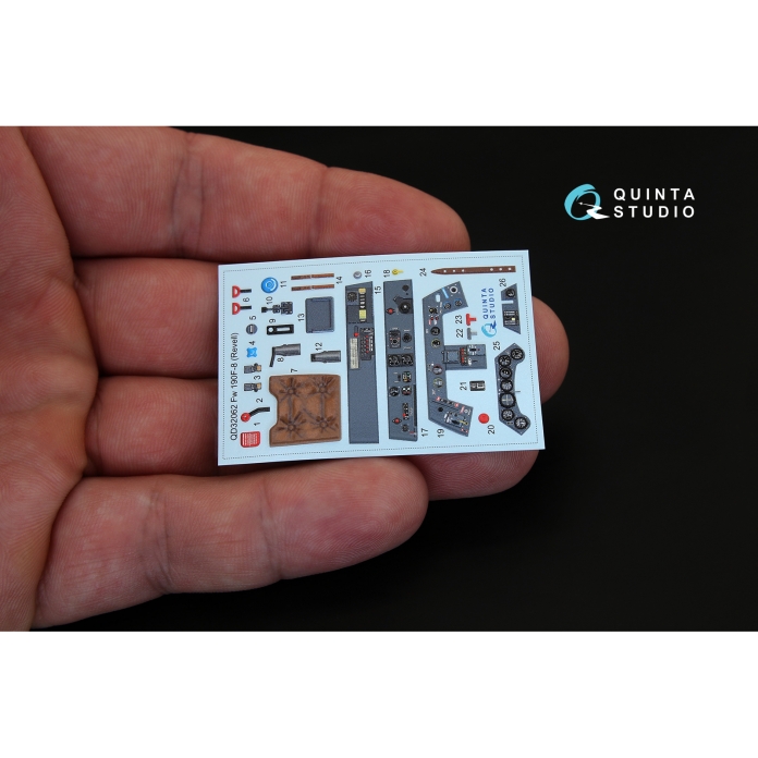 QD32062 3D Декаль интерьера кабины Fw 190F-8 (для модели Revell)