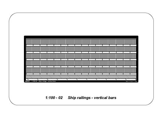 ABR-1:100-–-02  Дополнения для  Ships railing – vertical bars для  1/100