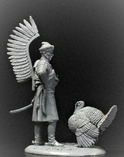 VD-54012. Польский крылатый гусар и индюк, 17 век. 54 мм. Материал - смола. Chronos Miniatures