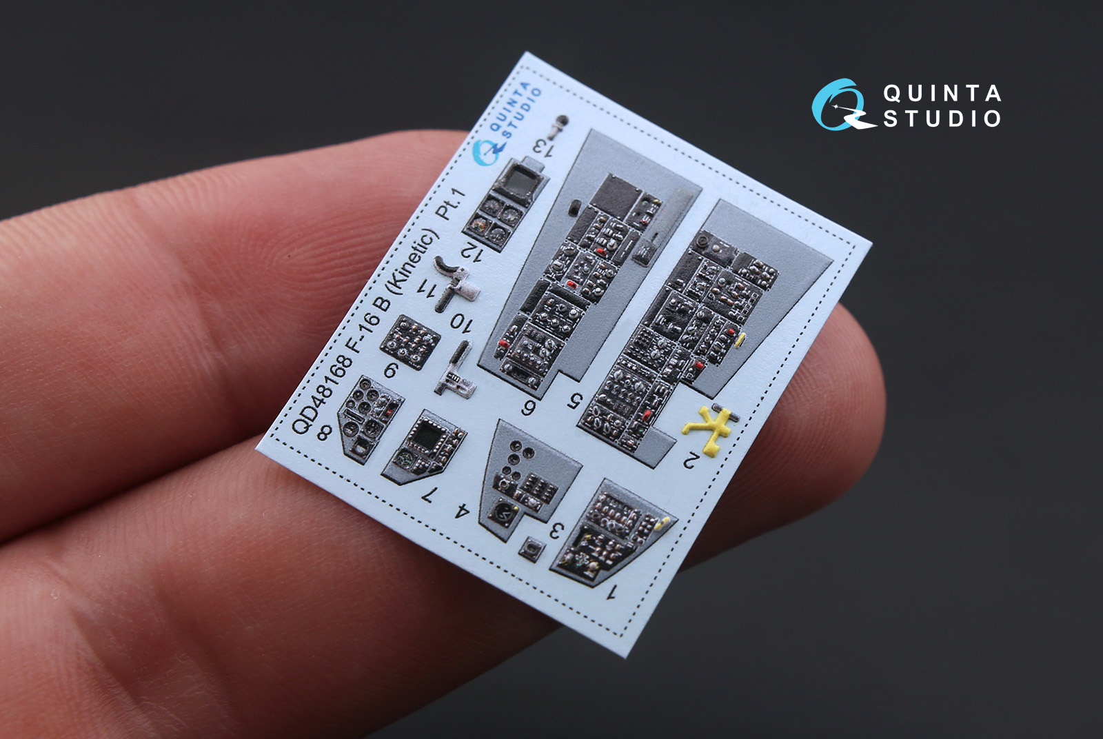 QD48168 3D Декаль интерьера кабины F-16B (для модели Kinetic)