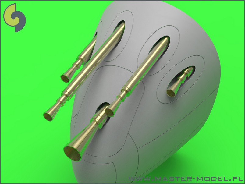 AM-32-088 P-38M Lightning - Браунинг 50 калибра и 20-мм наконечники орудия с пламегасителями