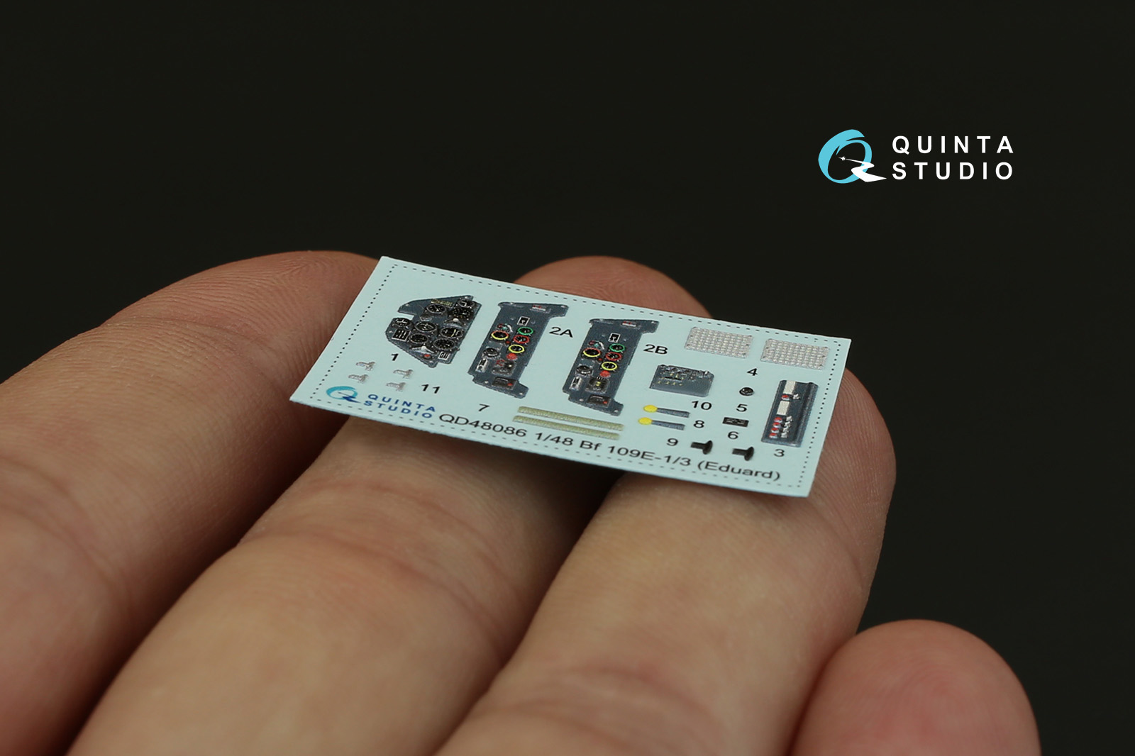 QD48086 1/48 3D Декаль интерьера кабины  Bf 109E-1/E-3 (для модели Eduard) Quinta Studio