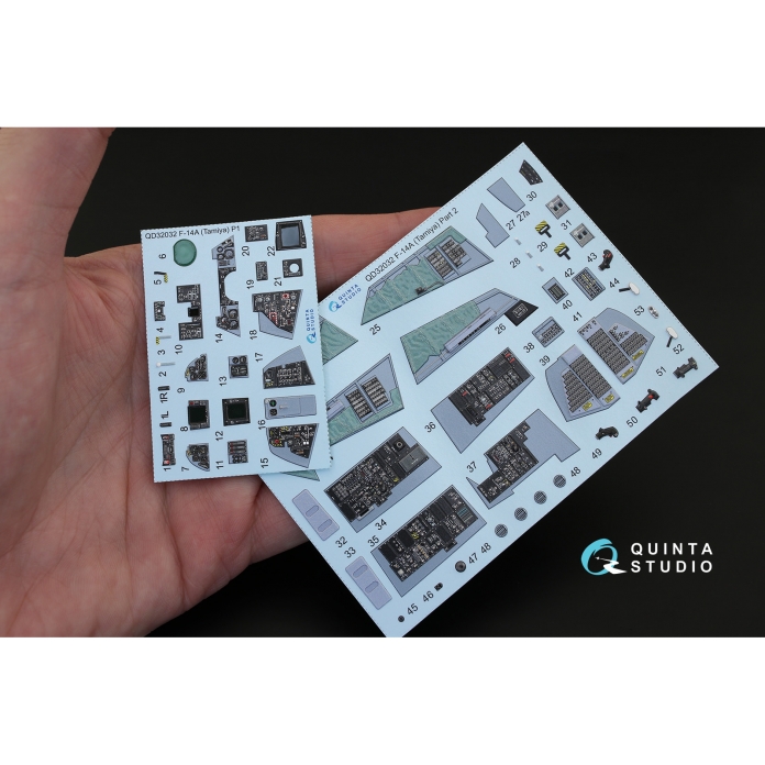 QD32032 3D Декаль интерьера кабины F-14A (для модели Tamiya)