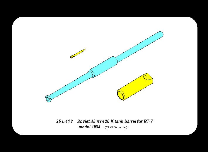 ABR-35-L-112  Дополнения для  Soviet 45 mm 20 K tank barrel for BT-7 для  1/35