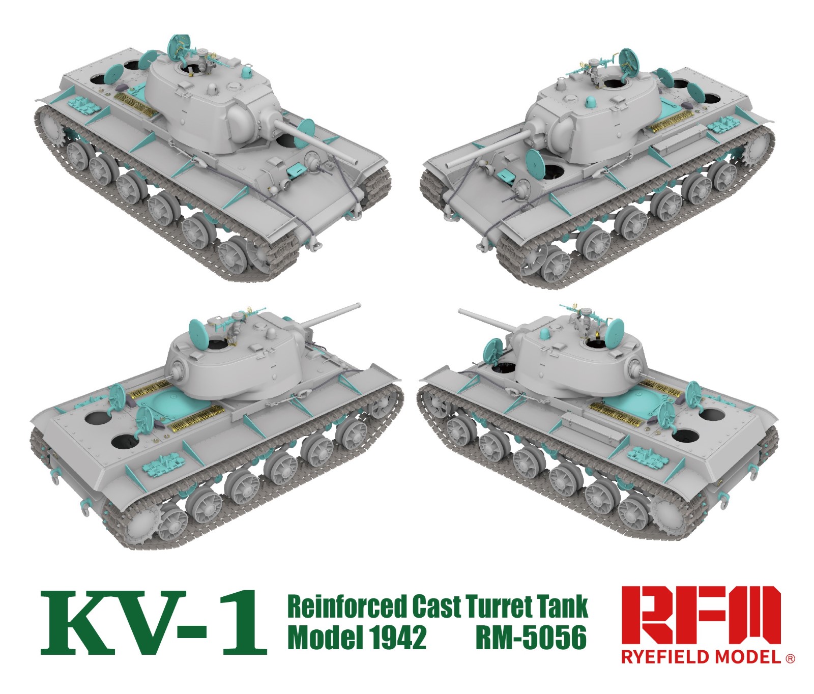 RM-5056 KV-1 Model 1942 Reinforced Cast Turret Tank Rye Field Model (RFM)