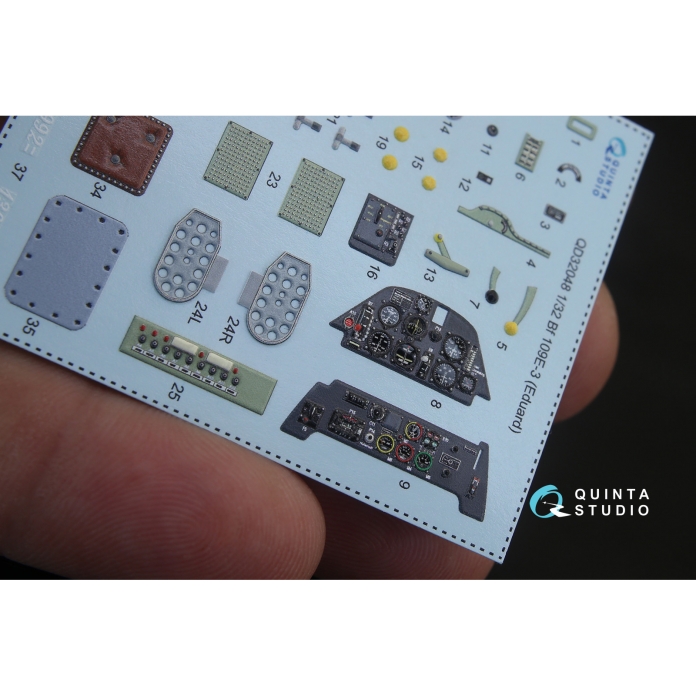 QD32048 3D Декаль интерьера кабины Bf 109E-3 (для модели Eduard)